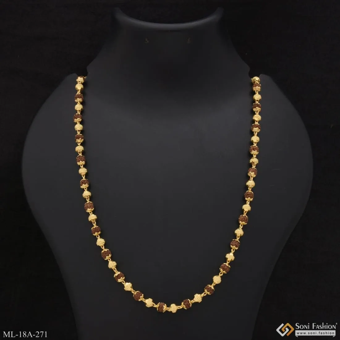 1 Gram Gold Forming Superior Quality High-Class Design Mala for Men - Style A271