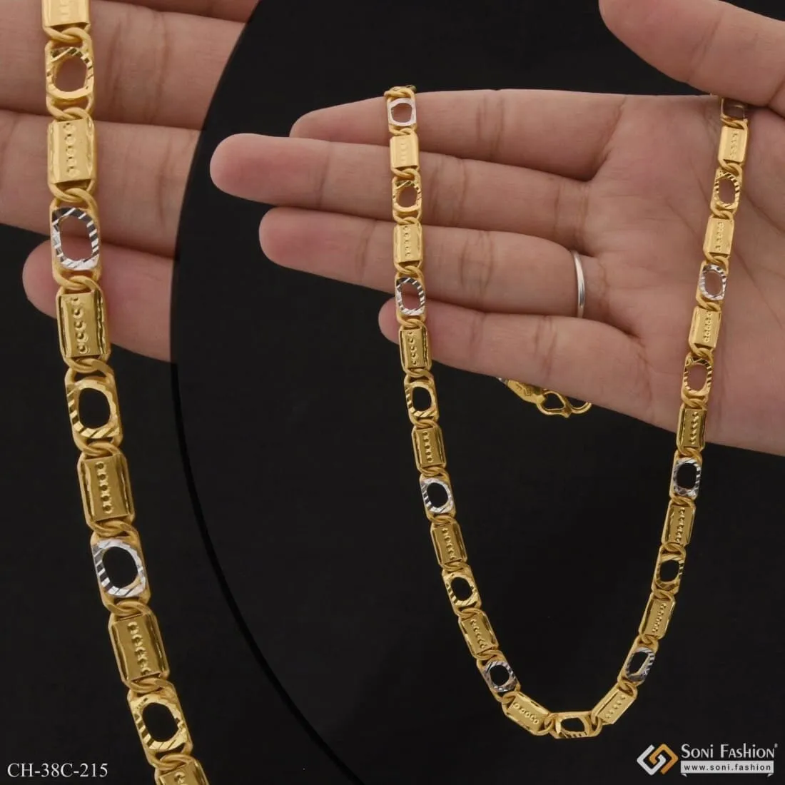 1 Gram Gold Plated 2 In 1 Nawabi Stunning Design Superior Quality Chain - Style C215