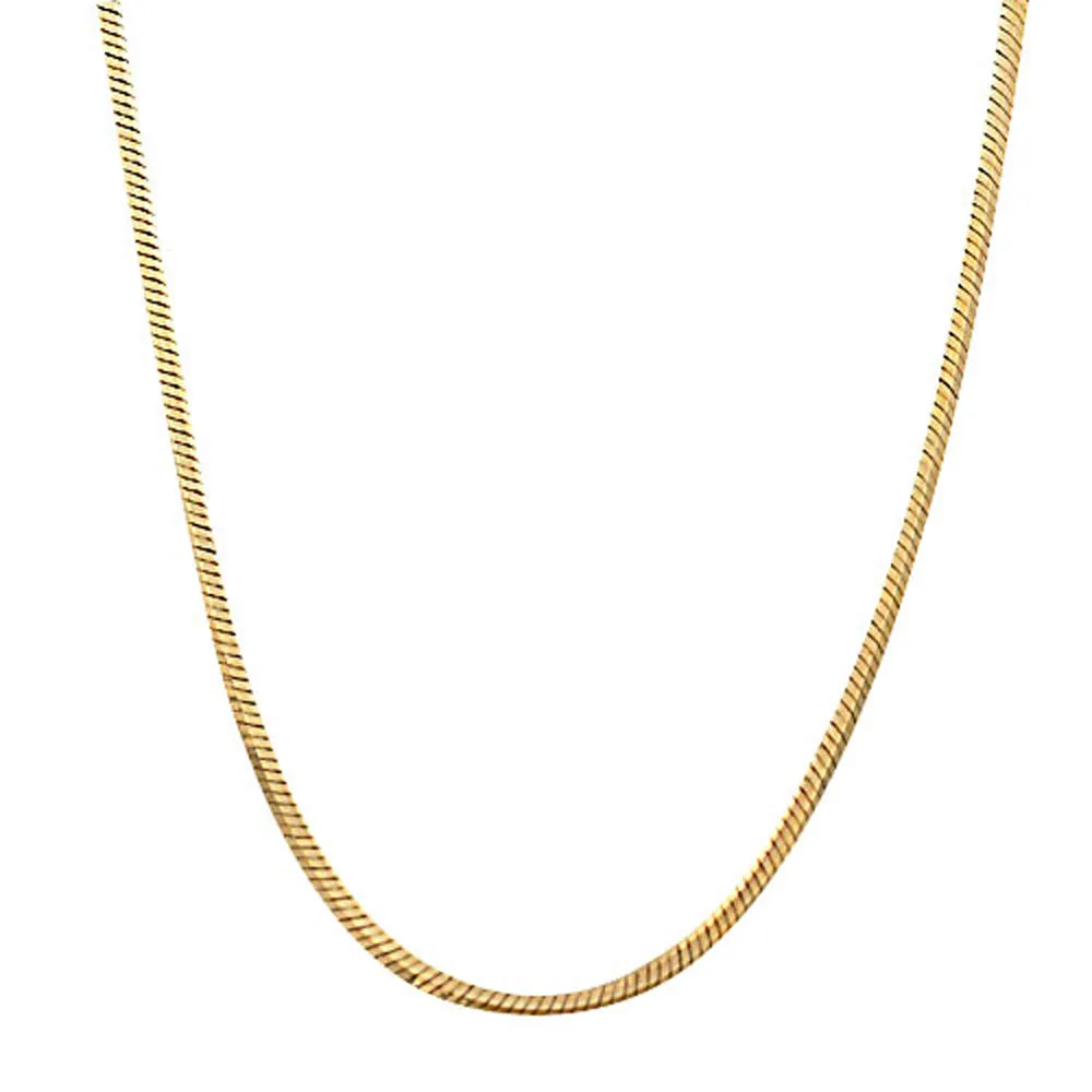 14k Yellow Gold Italian Snake Chain 0.74mm wide 15.5 inch long