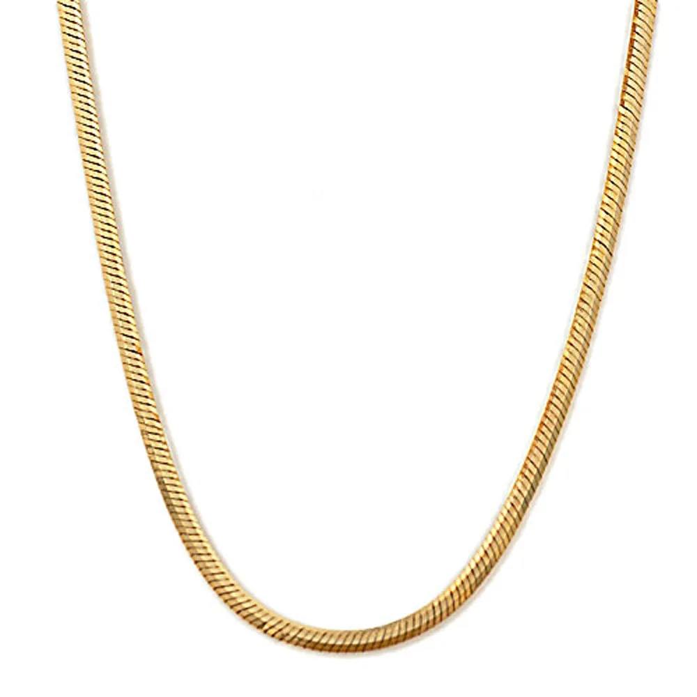 14k Yellow Gold Italian Snake Chain 1.2mm wide 15.5 inch long