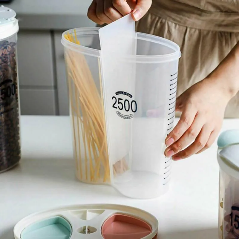 2 Partition Food Storage Container Jar – 2500ml | With Free Gift