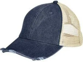 Adams OL102 Distressed Ollie Cap - Dark Denim Tan