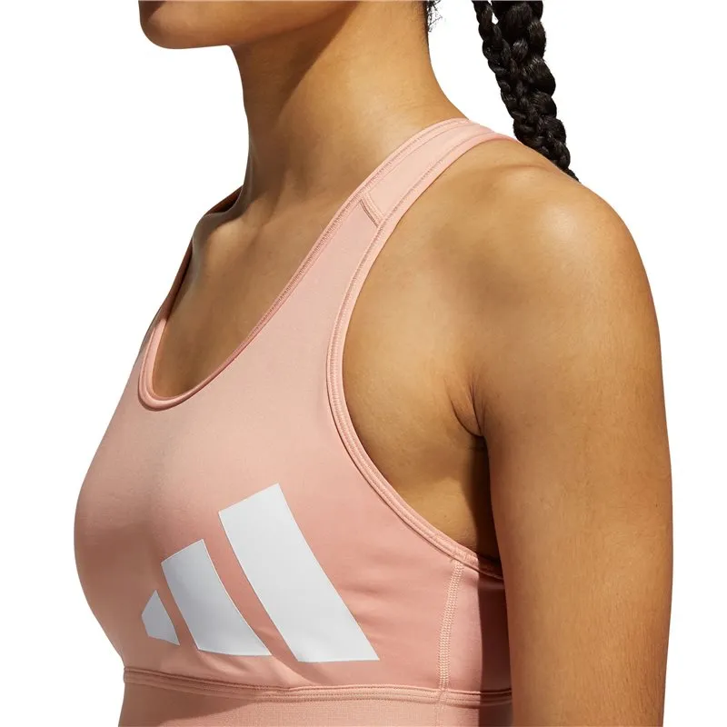 adidas Believe This Workout Logo Sports Bra - Womens - Ambient Blush/White