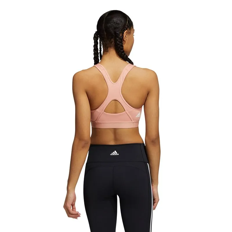 adidas Believe This Workout Logo Sports Bra - Womens - Ambient Blush/White