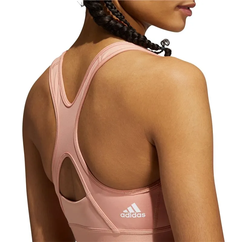 adidas Believe This Workout Logo Sports Bra - Womens - Ambient Blush/White