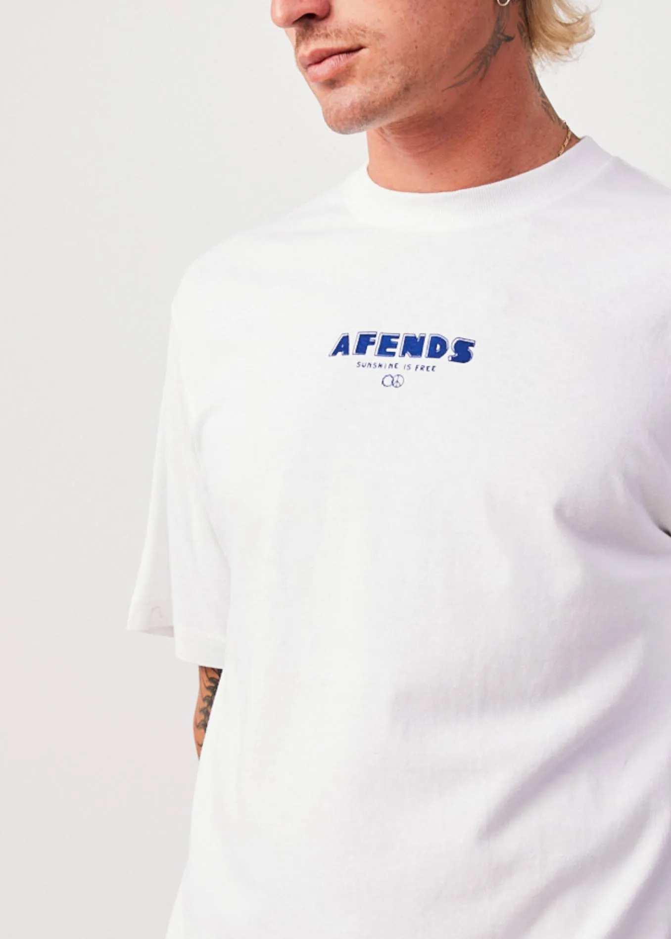 AFENDS Mens Revolution - Retro T-Shirt - White