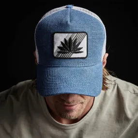 Agave Patch Linen Trucker Hat - Denim