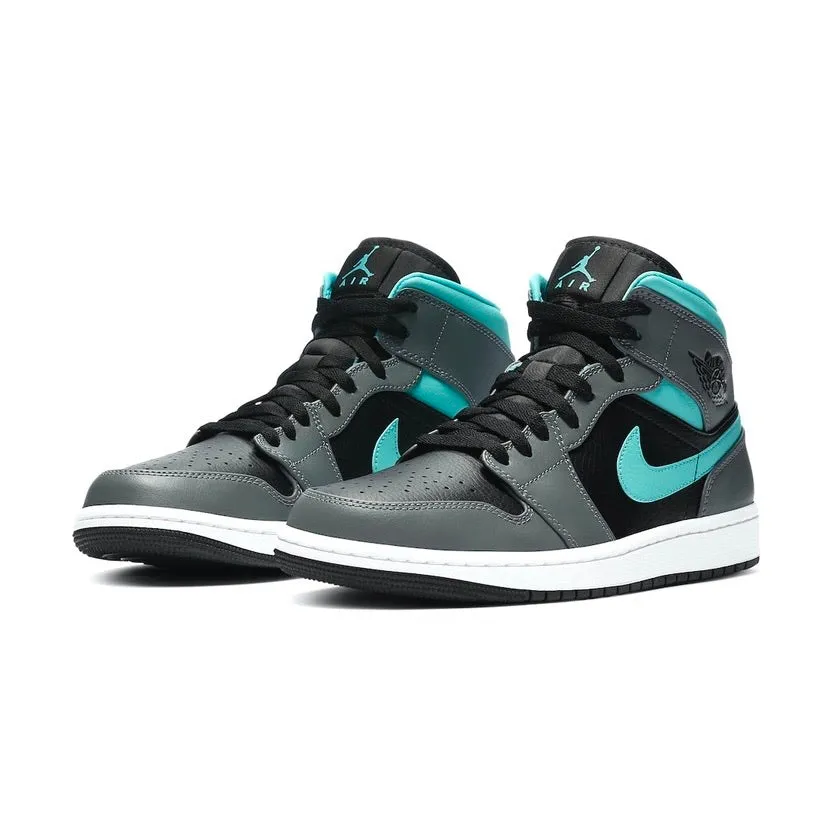 Air Jordan 1 Mid Grey Aqua (GS)