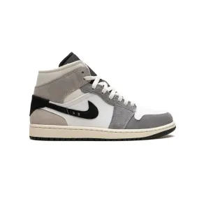 Air Jordan 1 Mid SE Craft White Cement Grey Black White Tech Grey