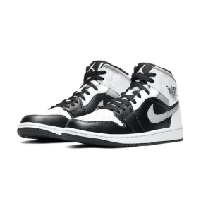 Air Jordan 1 Mid White Shadow Black White Light Smoke Grey