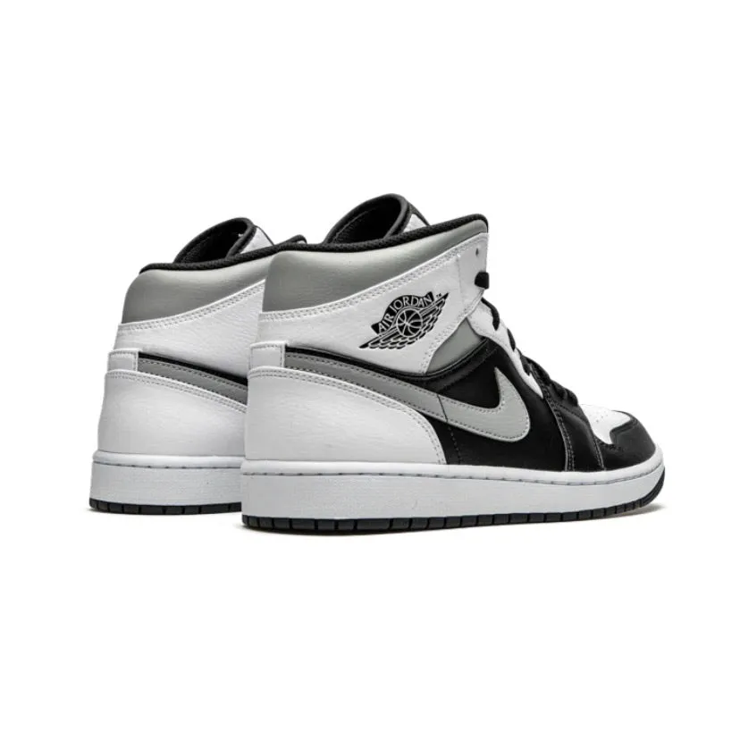 Air Jordan 1 Mid White Shadow Black White Light Smoke Grey