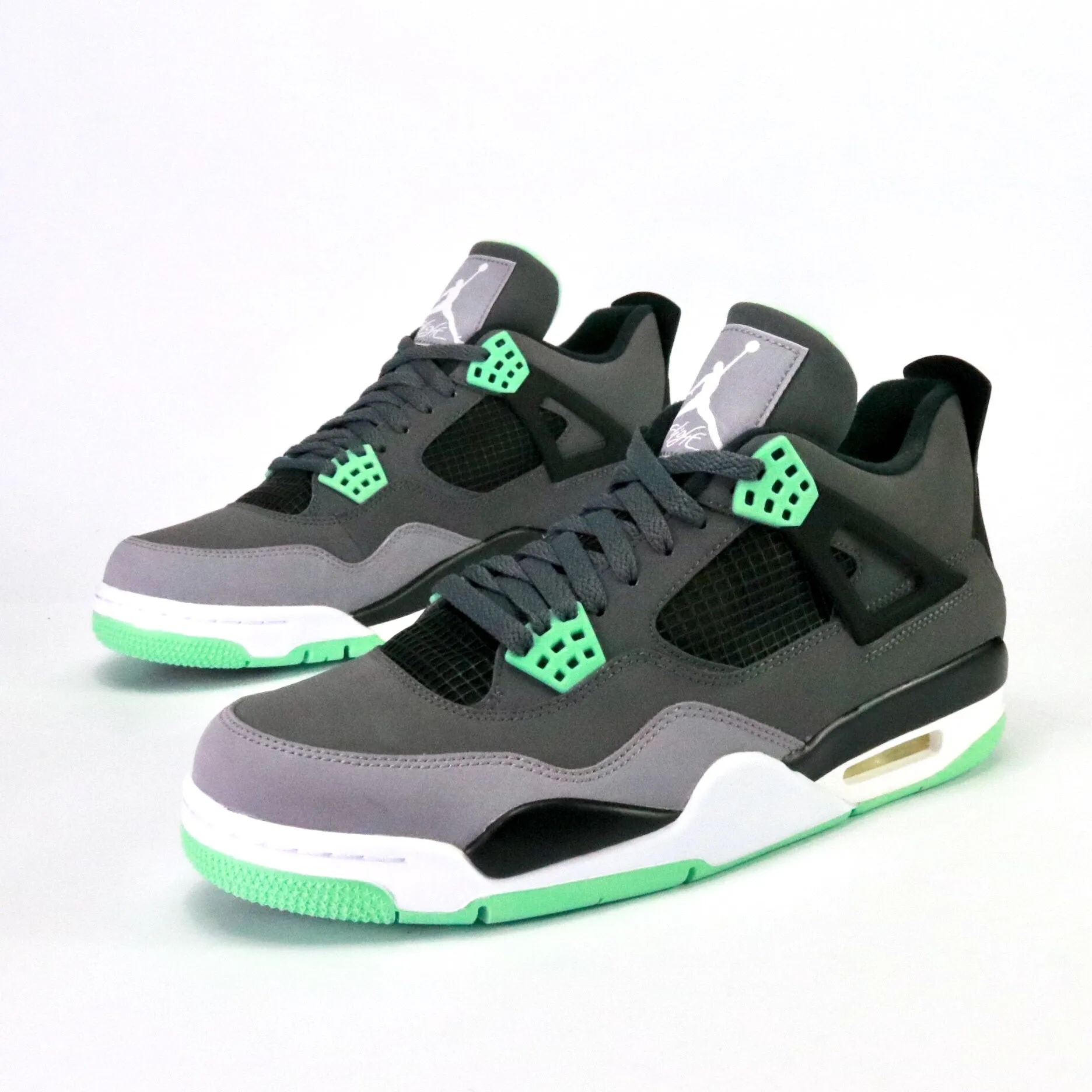 Air Jordan 4 Retro 'Green Glow' Dark Grey Green Glow Cement Grey Black