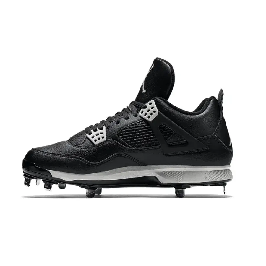 Air Jordan Retro 4 Metal Cleats Black Tech Grey