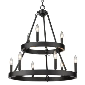 Alastair 2 Tier 3 6 Light Chandelier in Matte Black