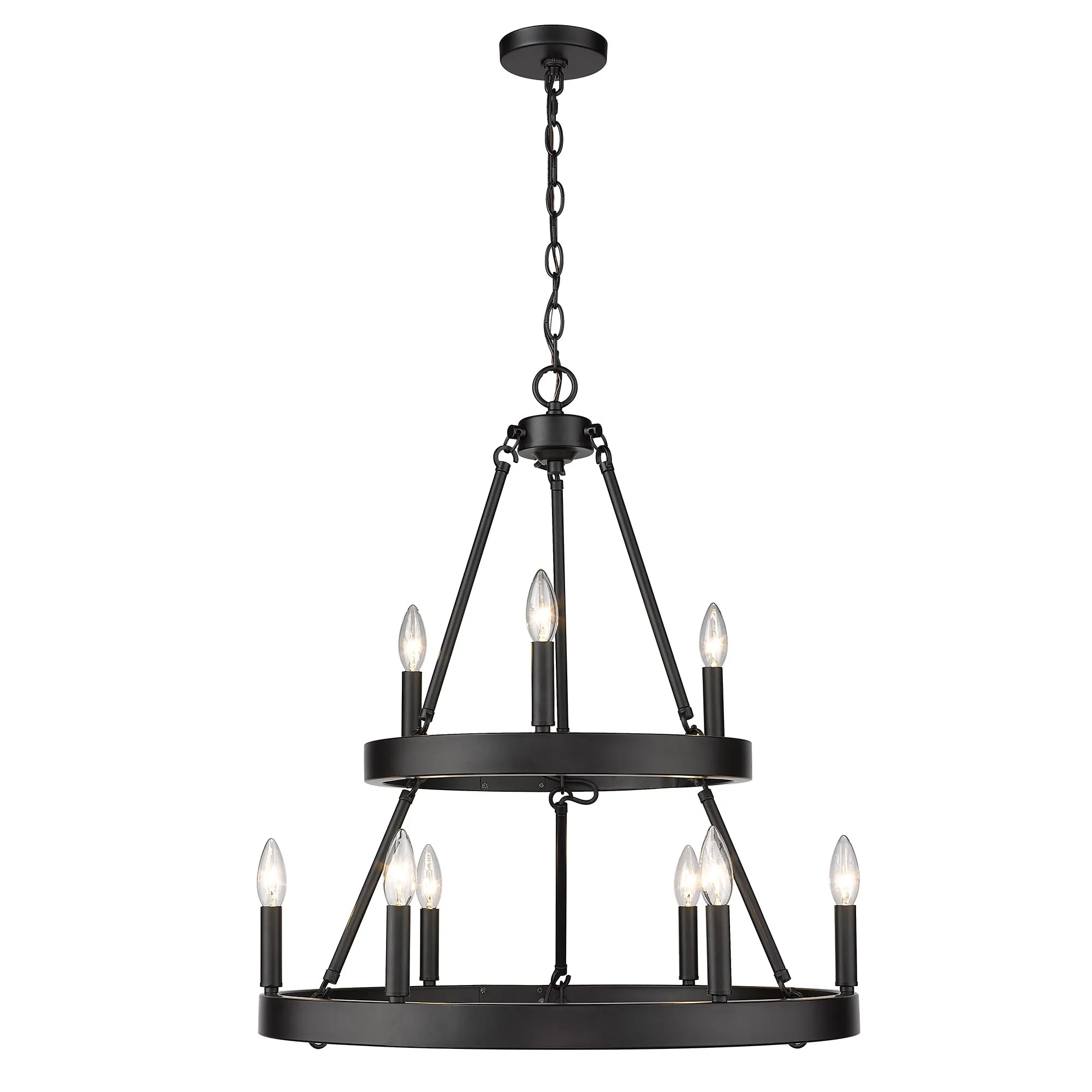 Alastair 2 Tier 3 6 Light Chandelier in Matte Black