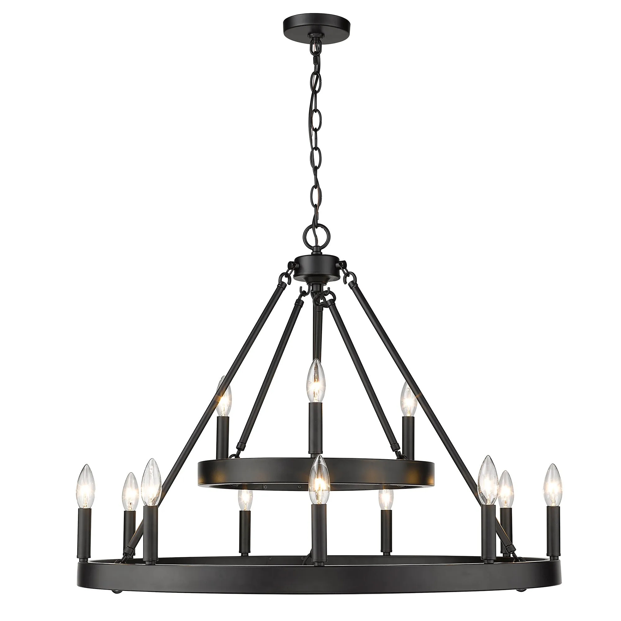 Alastair 2 Tier 3 9 Light Chandelier in Matte Black