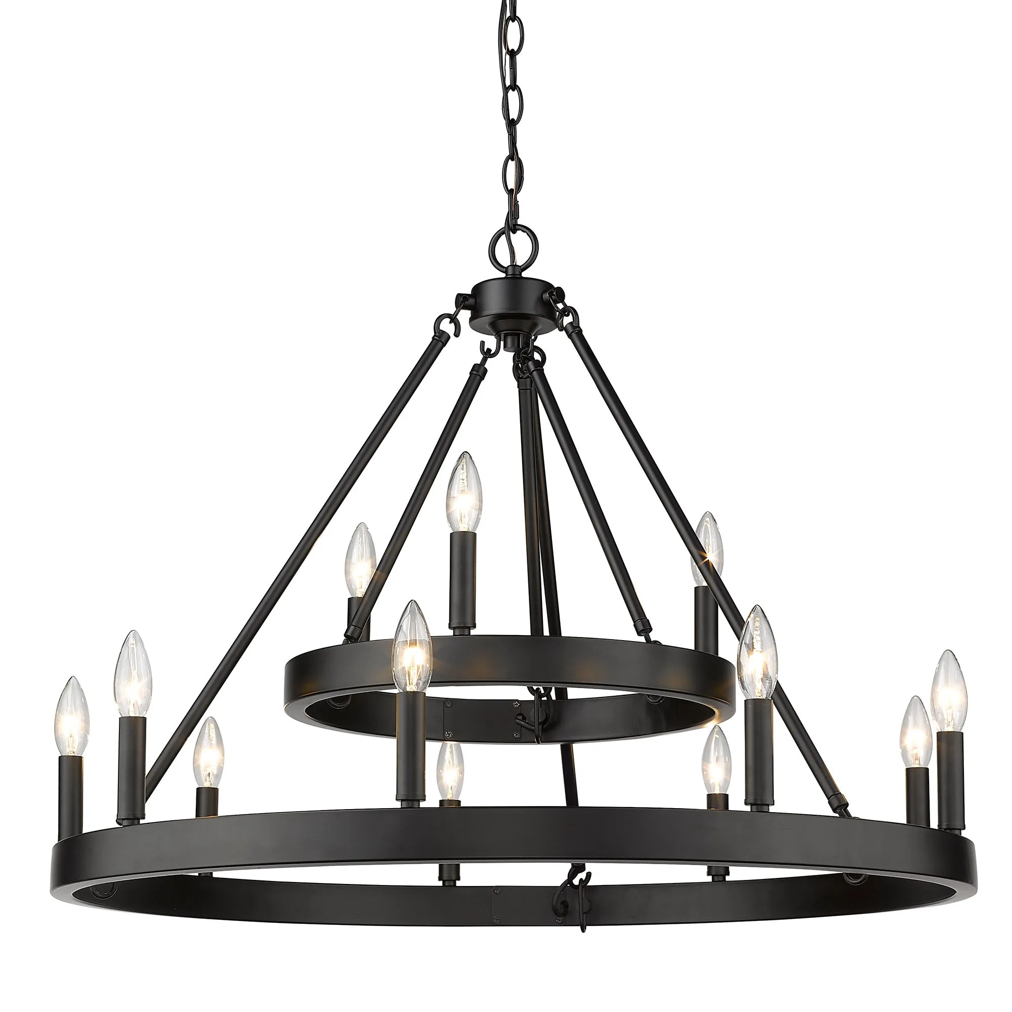 Alastair 2 Tier 3 9 Light Chandelier in Matte Black