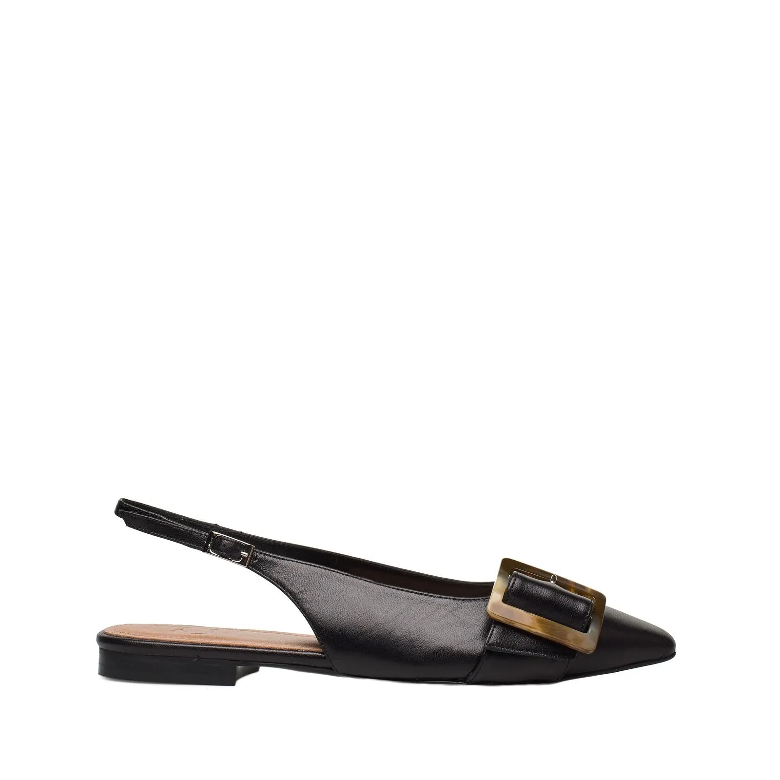 Alma Leather Black Flats