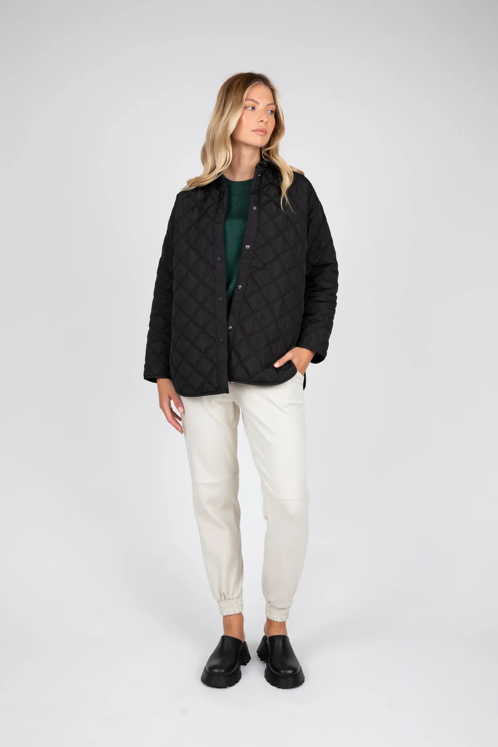 Aspen Quilted Shacket | Black