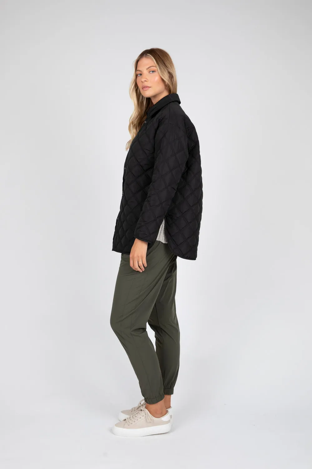 Aspen Quilted Shacket | Black