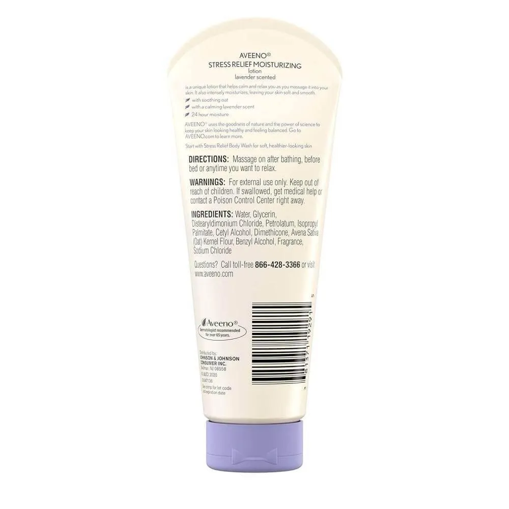 Aveeno - Stress Relief Moisturizing Lotion, Lavender Scent - 2.5 Oz - 12 Pack