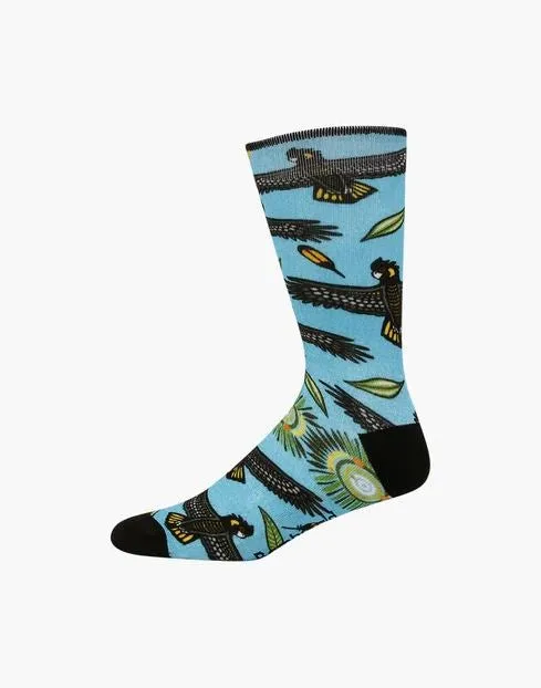 Bamboozld: Mens Native Australian Black Cockatoo Bamboo Sock