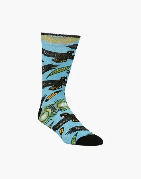 Bamboozld: Mens Native Australian Black Cockatoo Bamboo Sock