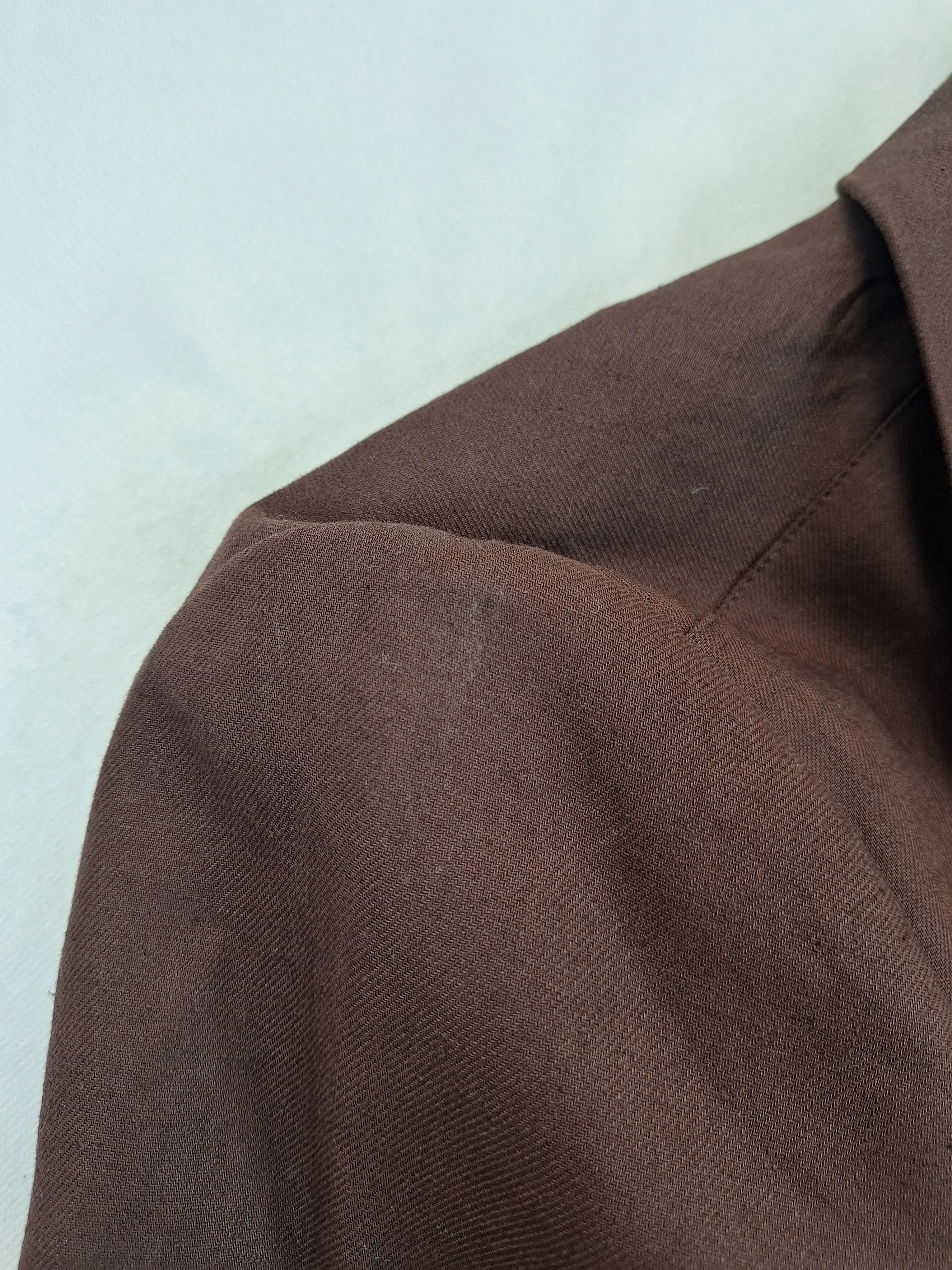 Basque Sophisticated Chocolate Linen Blazer Size 16