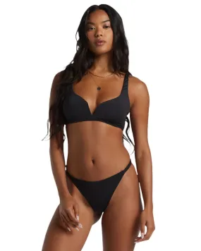 BILLABONG Women's Sol Searcher Dion Plunge Bikini Top Black Pebble