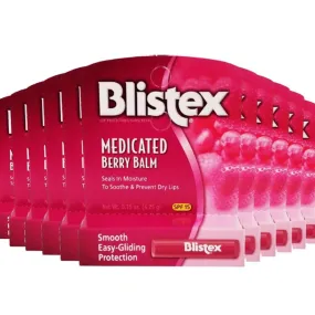 Blistex Medicated Lip Balm, SPF 15, Berry. 0.15 oz Tubes - 24  Pack