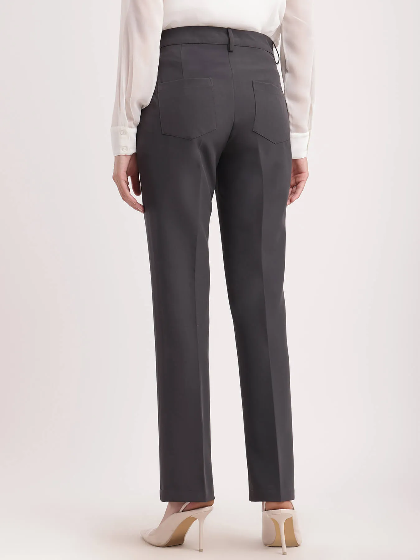 Bootcut High Waist Pants - Grey