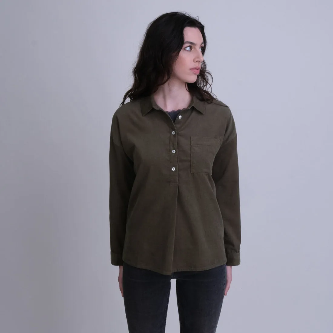 Calla Moorland Green Cord Shirt