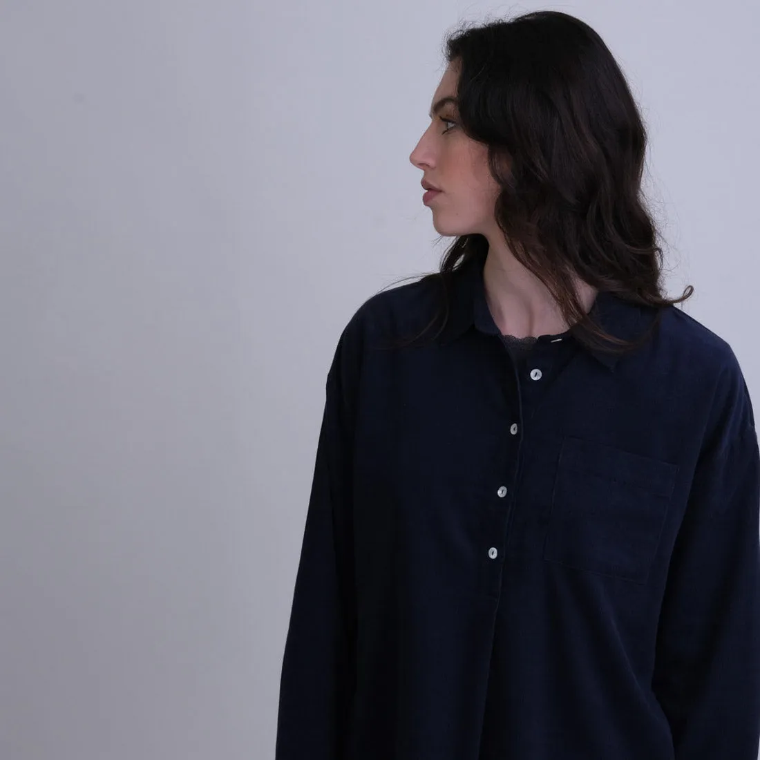 Calla Navy Cord Shirt