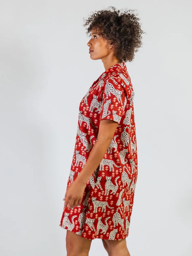 Camp Dress - Poppy Leopard