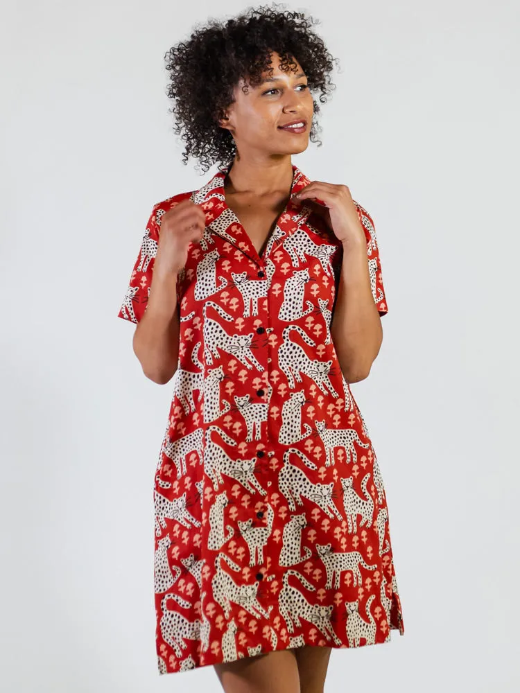 Camp Dress - Poppy Leopard