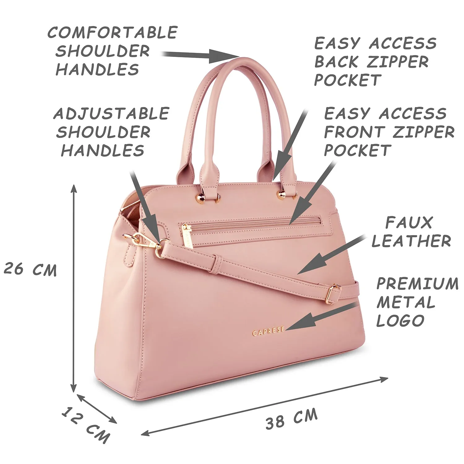 Caprese Kiara Satchel Large Salmon