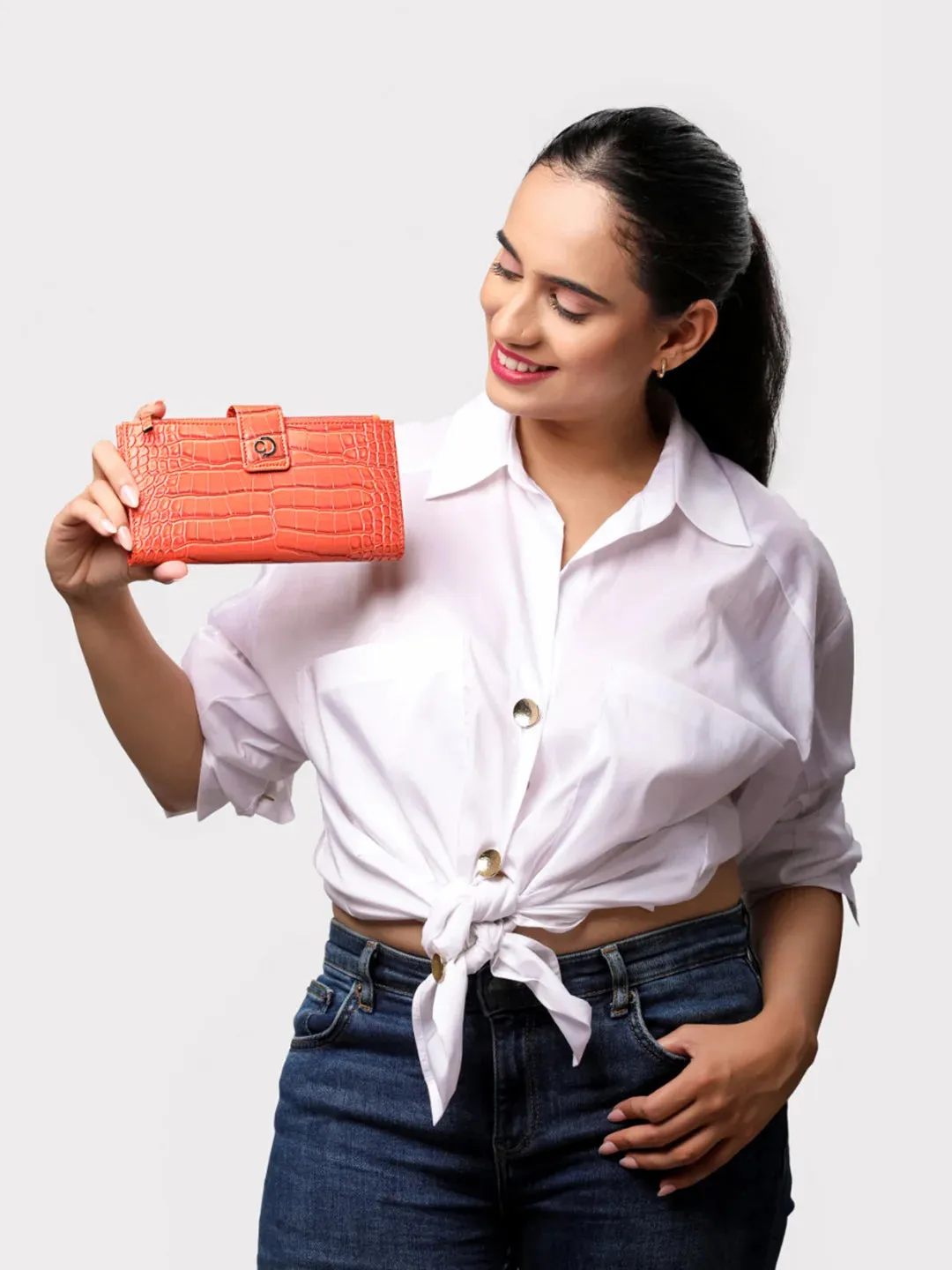 Caprese Luna Bifold Wallet Medium Orange