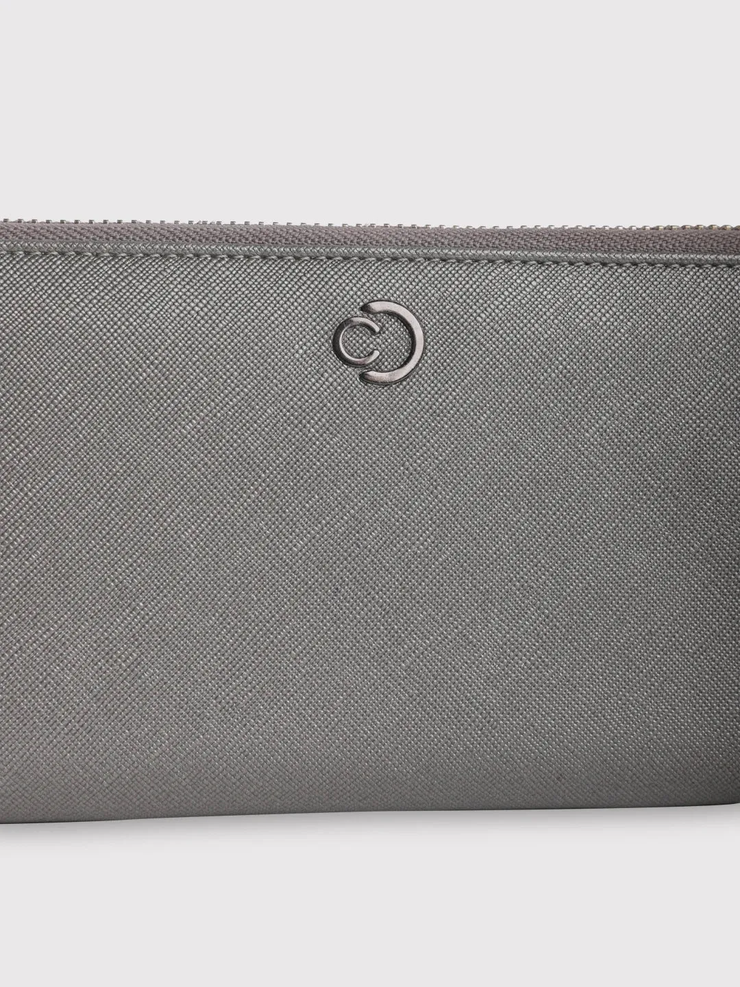 Caprese Mia Wallet Large Zip Around Gunmatel