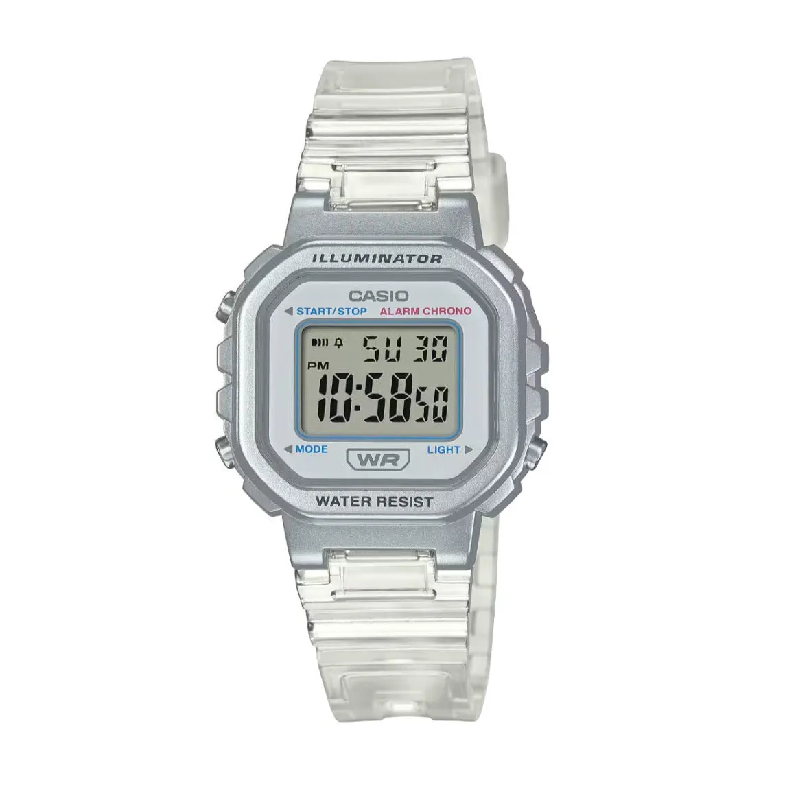 Casio Digital Transparent Grey Resin Strap Ladies Watch | LA-20WHS-7ADF