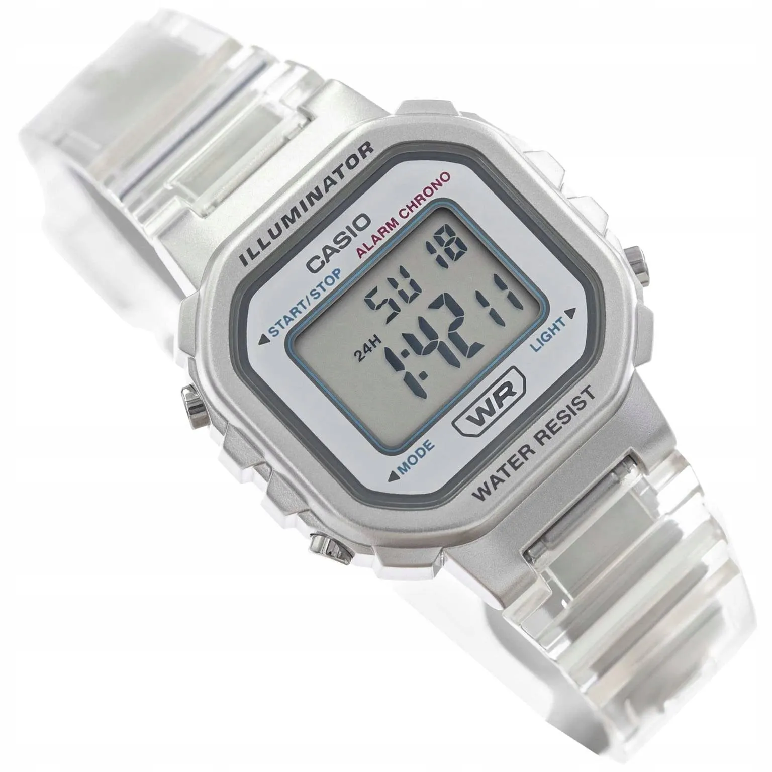 Casio Digital Transparent Grey Resin Strap Ladies Watch | LA-20WHS-7ADF