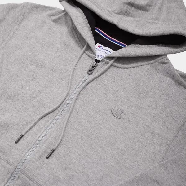 CHAMPION - Men - Powerblend Fleece Full-Zip Hoodie - Heather Grey