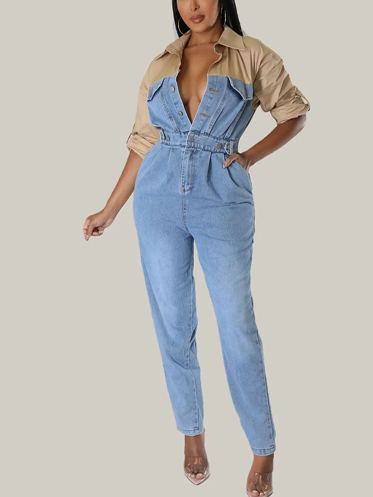 Denim Charming Mesh Jeans