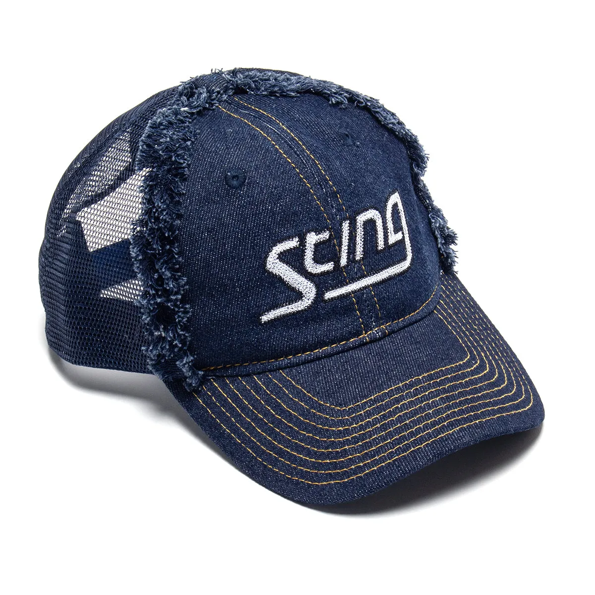 Distressed Denim Trucker Hat