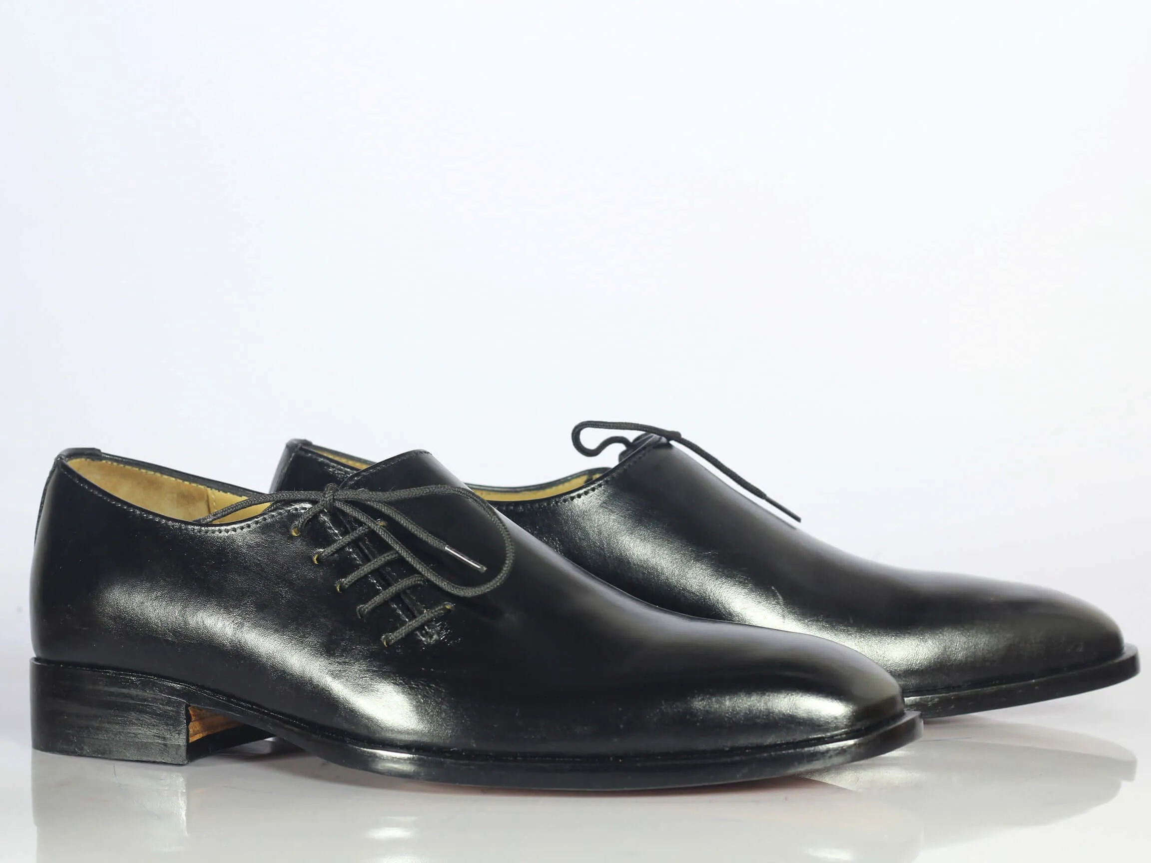 Handmade Men's Black Fashion Shoes, Men Leather Lace Up Designer Dress Shoes