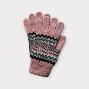 Mackie Hope Ladies Gloves Pink Fairisle