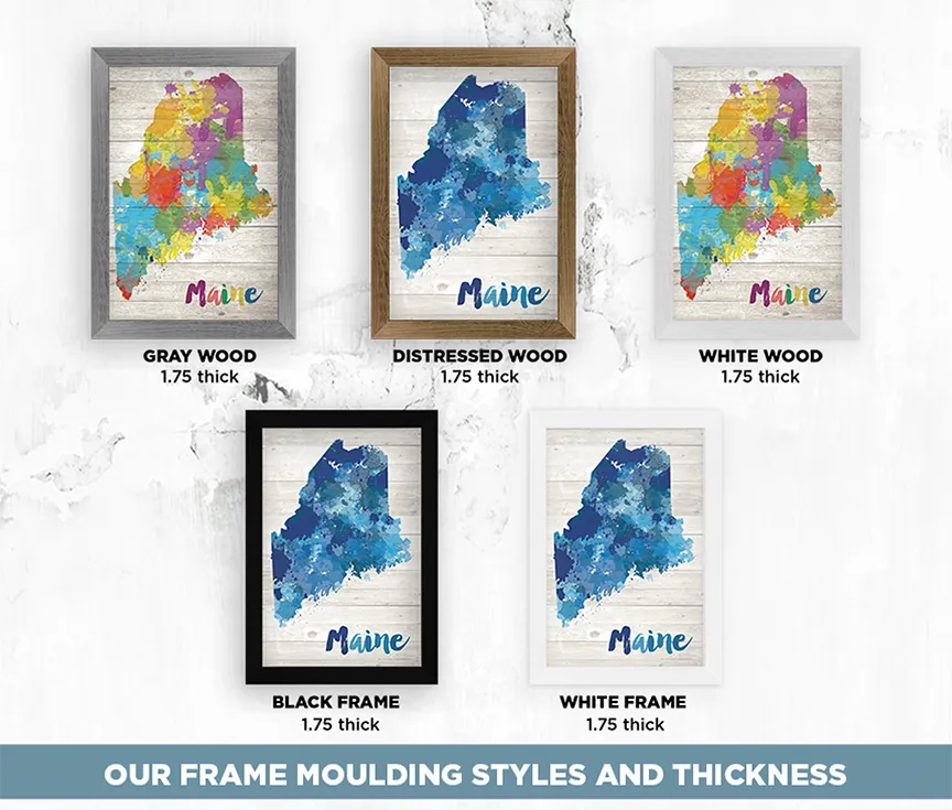 Maine Paint Splatter Silhouette