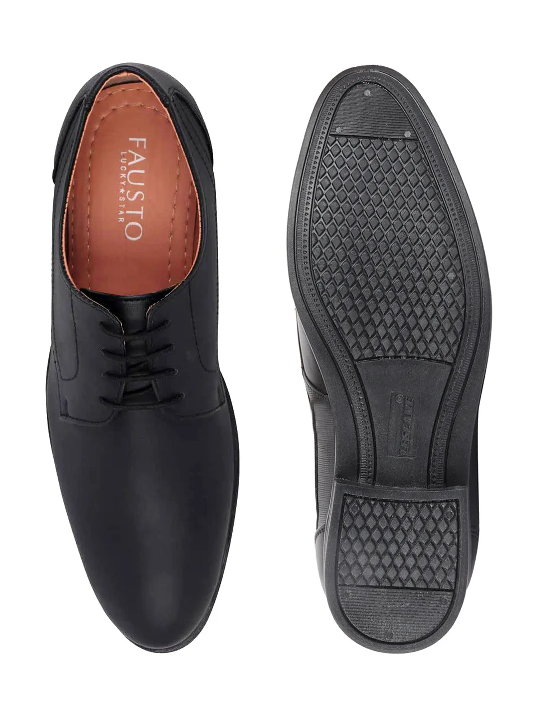 Men Black Formal Lace-Up Oxford Shoes