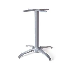 NoRock Table Base Metallic Silver Classic Cross Style Base 27