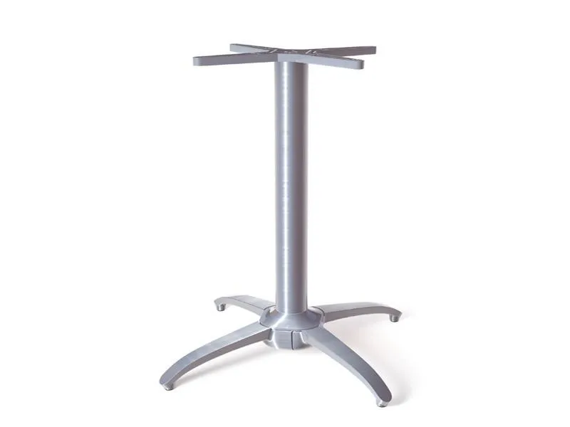 NoRock Table Base Metallic Silver Classic Cross Style Base 27