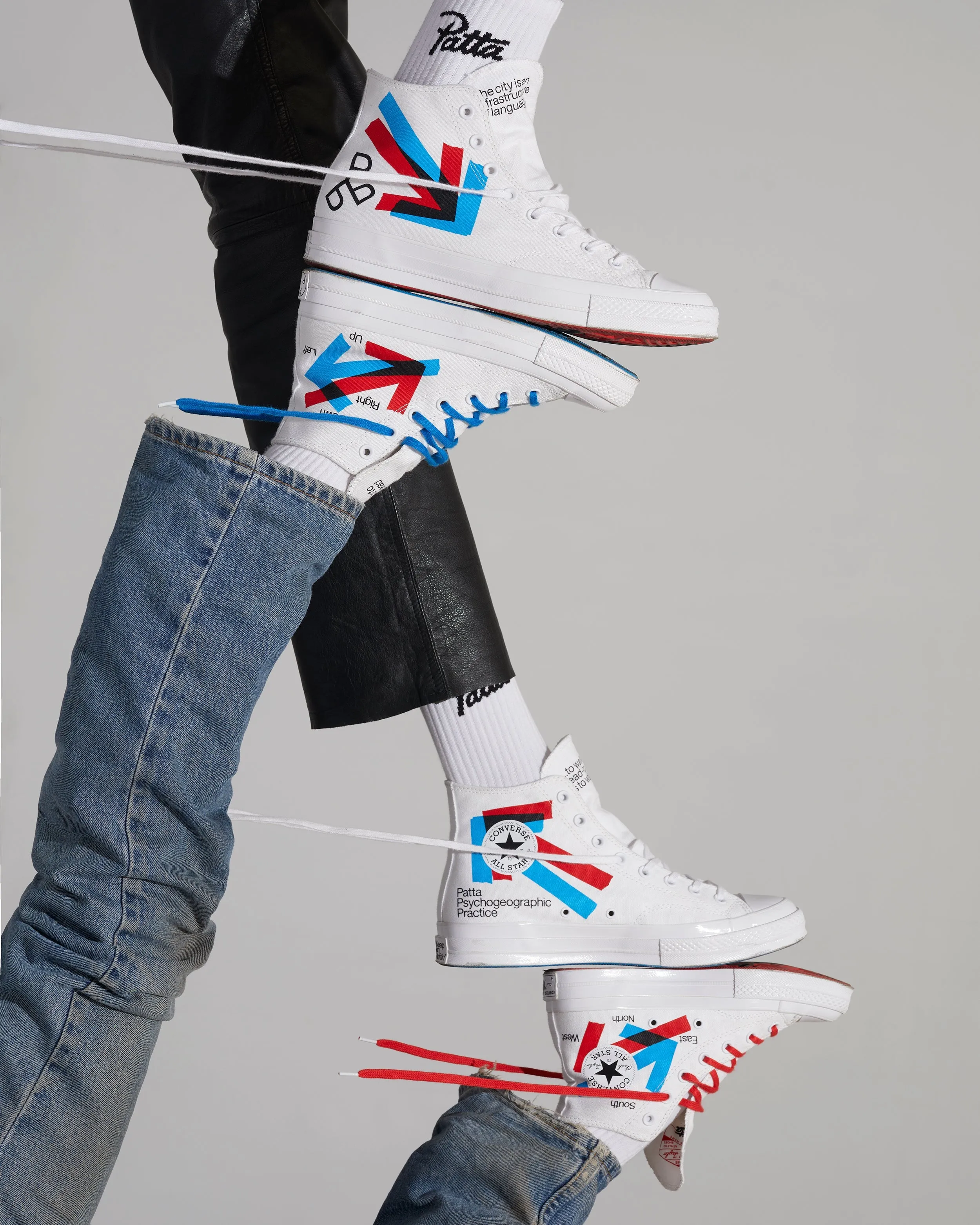 Patta x Experimental Jetset Converse Chuck 70 (White/Fiery Red/Diva Blue)